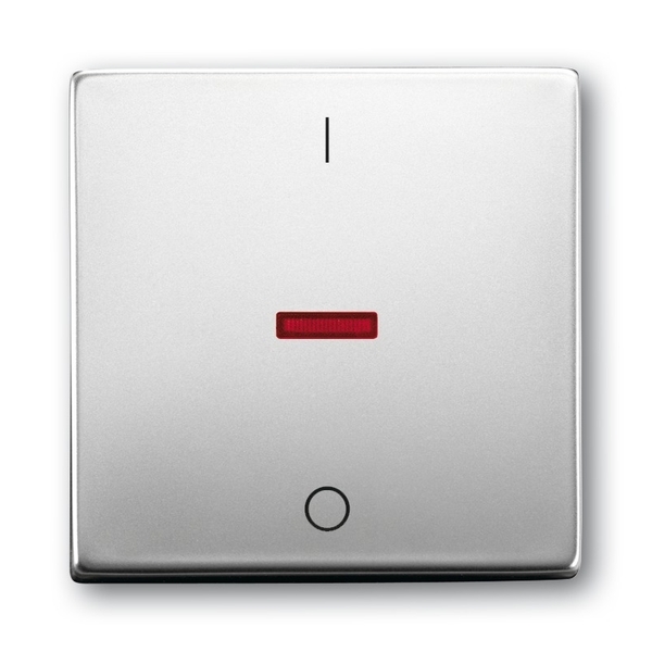 KLAWISZ PODJEDYNCZY DO WYŁACZNIKÓW: 1-BIEGUNOWEGO, SCHODOWEGO, KRZYŻOWEGO I DO PRZYCISKU ZWIERNEGO Z CZERWONYM OKIENKIEM I OPISEM, Future® linear, stal nierdzewna