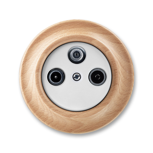 GNIAZDO TV, RAD I SAT KOŃCOWE KOŃCOWE-DECENTO-BIAŁY/BUK NATURALNY, Decento®, biały / naturalny buk