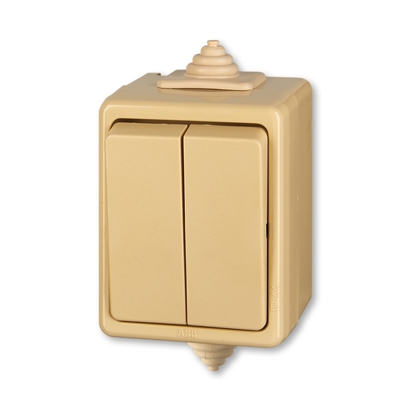 WYŁĄCZNIK SCHODOWY PODWÓJNY IP 44 -CLASSIC-BEŻOWY, Praktik, beżowy