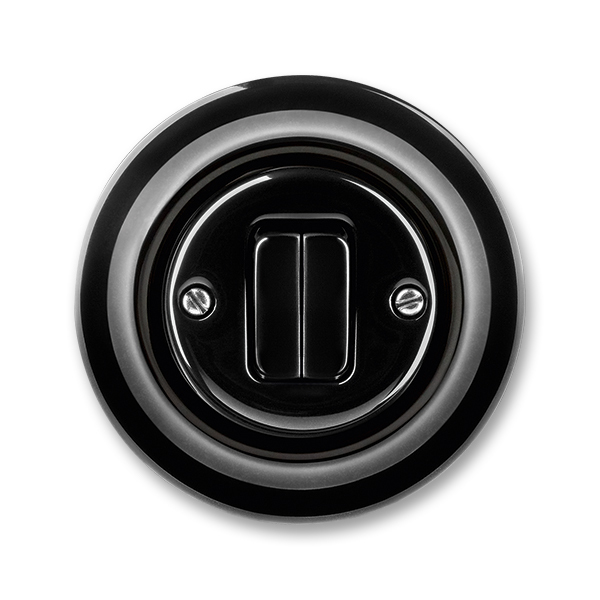 WYŁĄCZNIK DWUBIEGUNOWY -DECENTO-CZARNY PORCELANA, Decento®, czarny