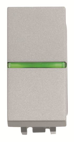 N2104.5 PL^PRZYCISK KONTRONLY 1-MODUŁOWY -ZENIT-SREBRNY, srebrny