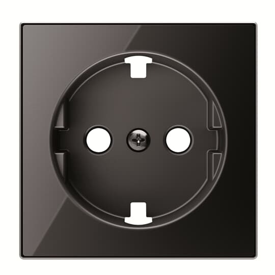 POKRYWA GNIAZDA SCHUKO, PŁASKA, czarne szłko