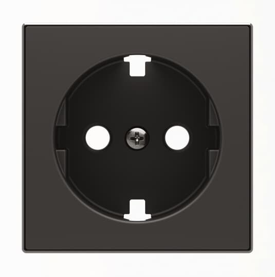 POKRYWA GNIAZDA SCHUKO, PŁASKA, czarny mat