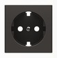 POKRYWA GNIAZDA SCHUKO, PŁASKA, czarny mat