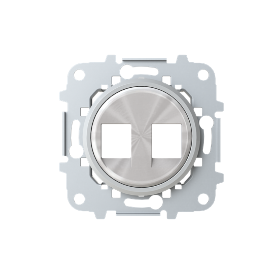 POKRYWA 2-KROTNA GNIAZDA RJ, chrom
